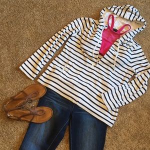 Talbots terry zip up hooded jacket.